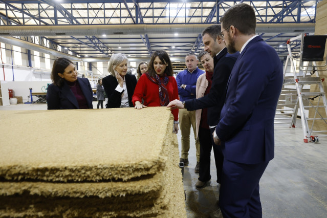 La conselleira de Economía e Industria, María Jesús Lorenzana, en su visita a las nuevas instalaciones de 'Birdmind'.