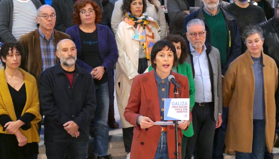 La portavoz nacional del BNG, Ana Pontón, en el acto del 6 de diciembre