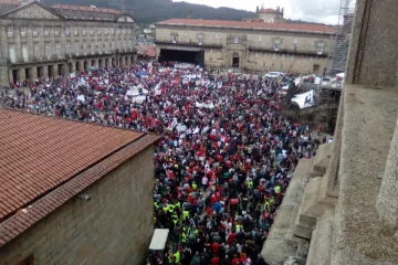 Manifestación contra Atalaya Mining y su primer proyecto de reapertura de la mina de Touro en 2018