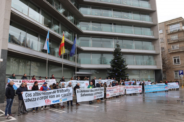 Concentración de protesta de la CIG en defensa del sector de la automoción, a 18 de diciembre de 2024.