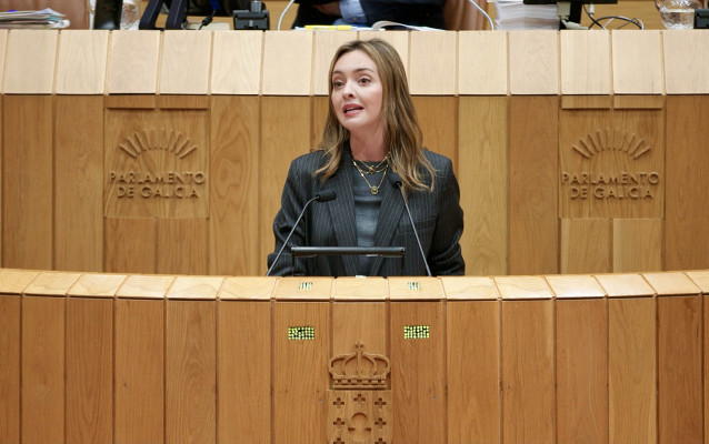 La conselleira de Política Social, Fabiola García, en el Parlamento de Galicia