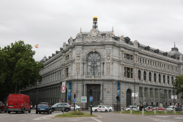 Archivo - Sede del Banco de España el día que ha publicado su informe anual, a 13 de mayo de 2021, en Madrid (España). El Banco de España destaca en su informe anual del año 2020 la 