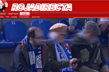 Fotomontaje con la web del foro de Rojadirecta con enalces al partido del Deportivo ayer