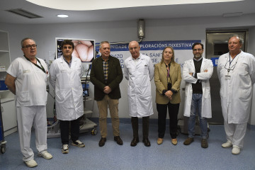 El conselleiro de Sanidade, Antonio Gómez Caamaño, en una visita al Hospital de Ourense.