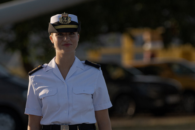 Archivo - La Princesa Leonor a su llegada a la Escuela Naval de Marín.