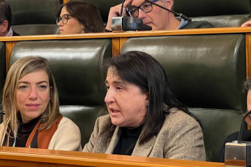 La concejala del PP de Santiago Yolanda Otero durante un pleno del ayuntamiento.