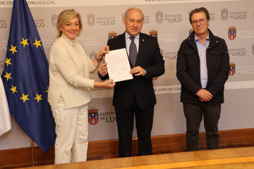 El presidente de la Diputación de Lugo, José Tomé, y la alcaldesa de Lugo, Paula Alvarellos