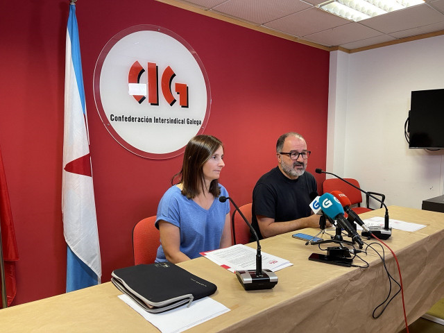 Archivo - Rueda de prensa del secretario nacional de CIG-Ensino, Suso Bermello.