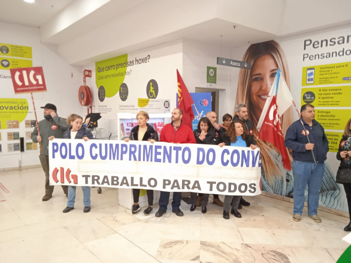 Una pasada protesta de CIG en el Carrefour de Lugo