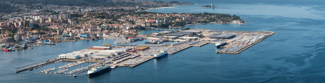 Archivo - Vista área del Puerto de Vigo