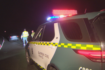 La guardia civil en el lugar del accidente