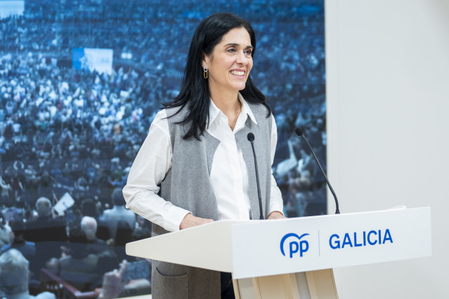 La secretaria general del PPdeG, Paula Prado, en rueda de prensa.