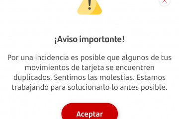 Aviso de cargos duplicados en el Santander