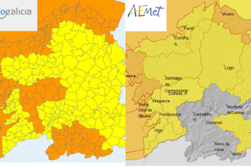 Alertas para el domingo de AEMET y Meteogalicai