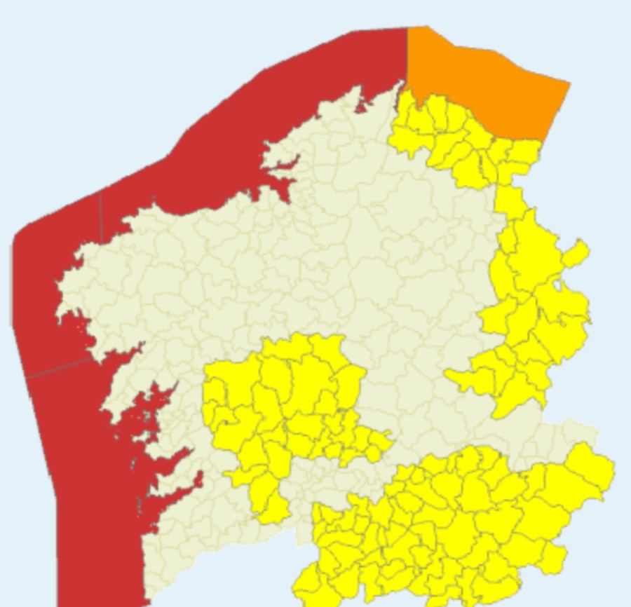 Alertas de Meteogalicia para el martes