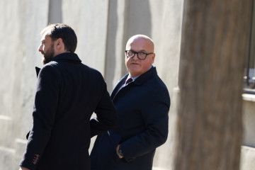 El senador del PP José Manuel Baltar a su salida del Tribunal Supremo.