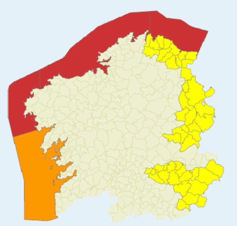 Alertas de Meteogalicia para el jueves