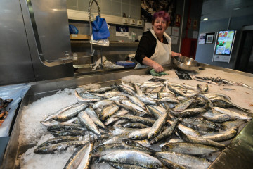 Archivo - Sardinas en las pescaderías de la Praza de Lugo, a 22 de junio de 2023, en A Coruña, Galicia (España). El kilo de sardina ha alcanzado en la mañana de hoy un precio de unos ocho euros en