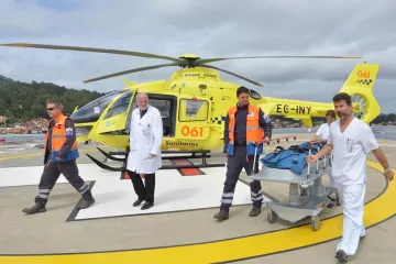 Helicóptero del 061 en Ourense en una imagen de archivo