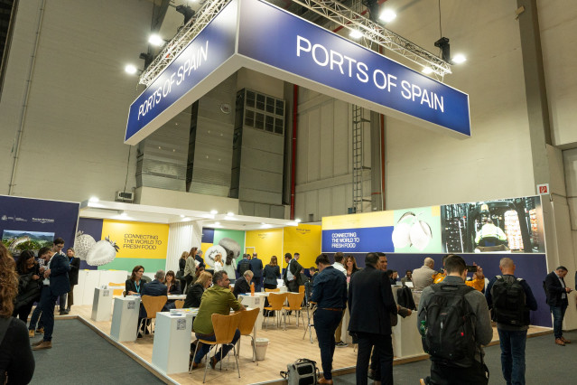 Stand de Puertos del Estado en la feria Fruit Logistica de 2024 en Berlín