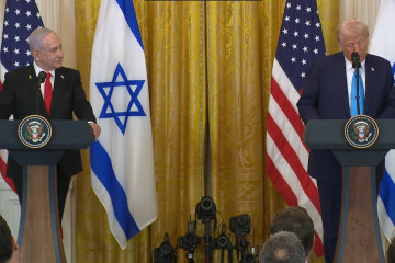 Roda de premsa conjunta del primer ministre d'Israel, Benjamin Netanyahu, i el president dels EUA, Donald Trump