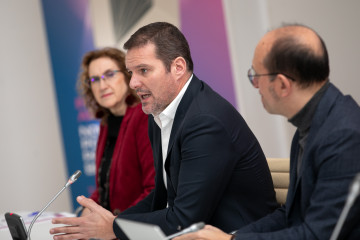 OEconselleiro de Cultura, Lingua e Xuventude, José López Campos, en la inauguración de las jornadas 'Inteliixencia artificial: Novas posibilidades para as bibliotecas'.