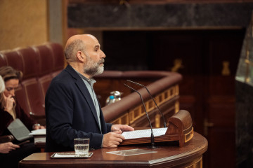 El diputado del BNG, Néstor Rego, interviene durante una sesión plenaria extraordinaria, en el Congreso de los Diputados, a 22 de enero de 2025, en Madrid (España).