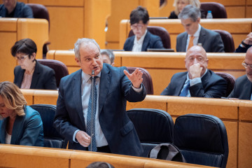 El ministro de Industria y Turismo, Jordi Hereu, interviene durante una sesión de control al Gobierno en el Senado, a 11 de febrero de 2025, en Madrid (España). El Gobierno se enfrenta a la primera 