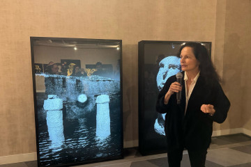 Isabel Muñoz en la presentación de la exposición en Santiago.