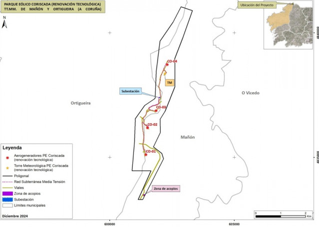 Proyecto de repotenciación del parque eólico Coriscada