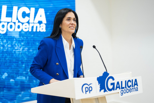 La secretaria general del PPdeG, Paula Prado, en rueda de prensa.