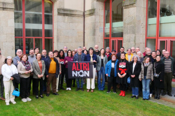 La portavoz nacional del BNG, Ana Pontón, en el Parlamento Aberto organizado por el BNG en el Parlamento de Galicia.