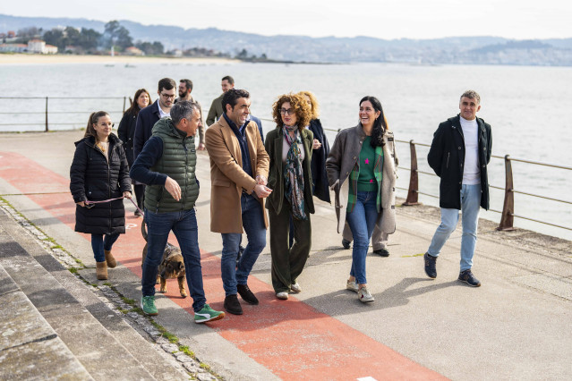 Visita de la secretaria xeral del PPdeG, Paula Prado, y del presidente provincial del PP de Pontevedra, Luis López, a Cangas do Morrazo, a 17 de febrero de 2025.