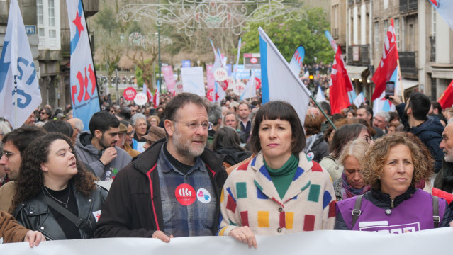 La portavoz nacional del BNG, Ana Pontón, en la manifestación.