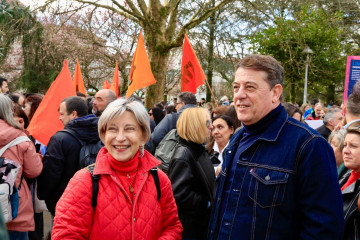 El secretario xeral del PSdeG, José Ramón Gómez Besteiro, en la manifestación.