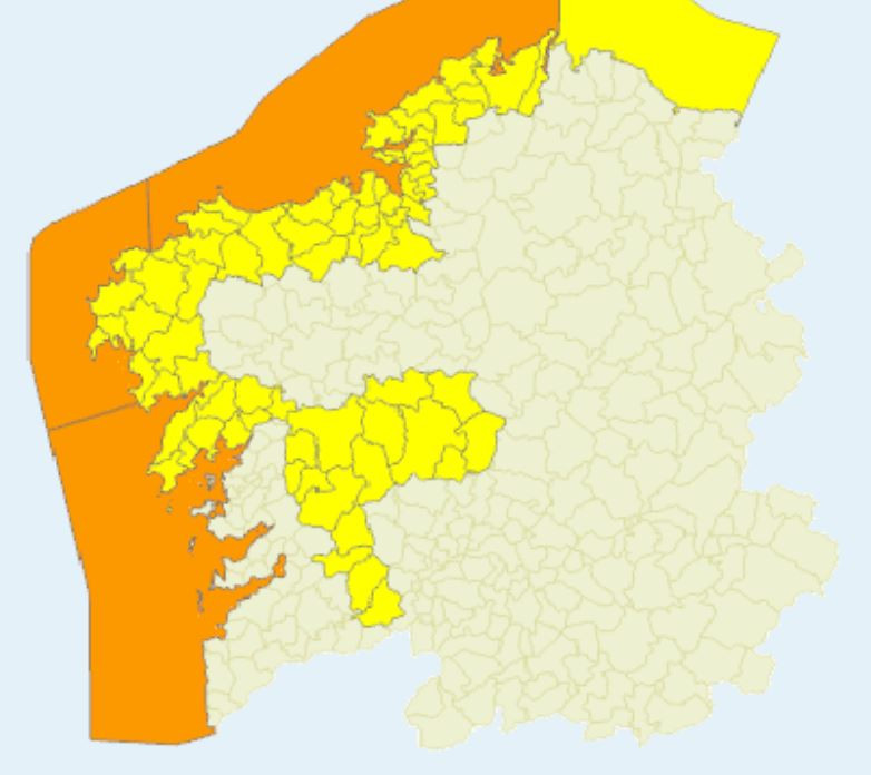 Alertas de Meteogalicia previstas para este lunes