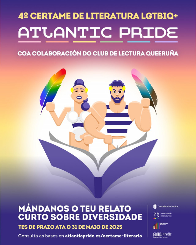 El Atlantic Pride convoca la IV edición de su certamen litetario de relato corto en gallego de temática LGTBIQ+