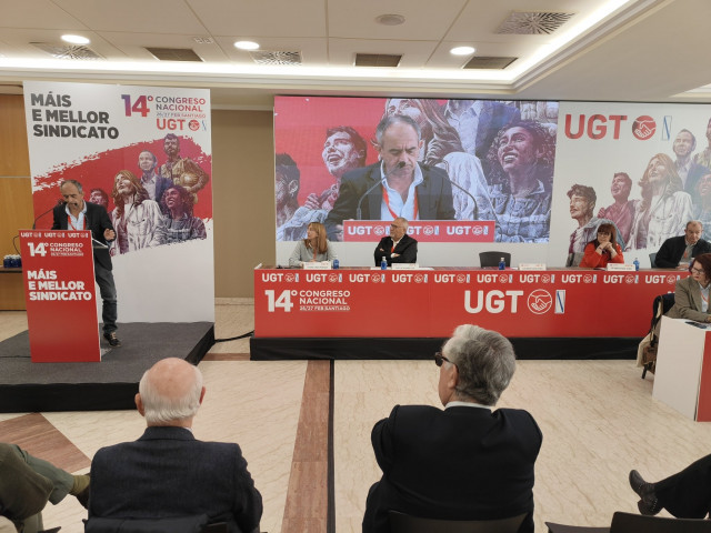 Congreso de UGT Galicia, con la intervención de despedida del secretario xeral saliente, José Antonio Gómez