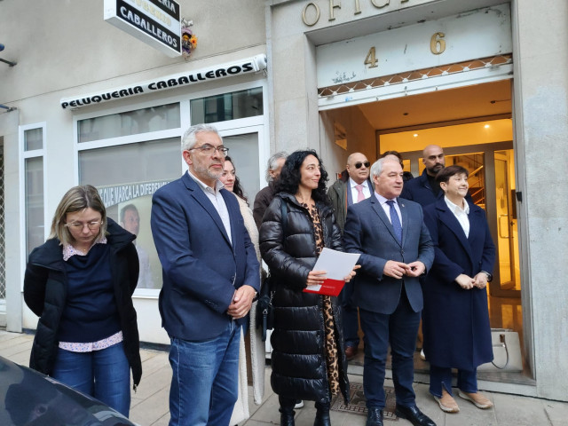 Reunión de los socialistas lucenses en la que ha sido propuesto Miguel Fernández para tomar posesión como nuevo alcalde de Lugo