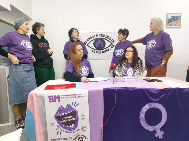 Presentación de la movilización del 8M por parte de Resposta Feminista en Vigo