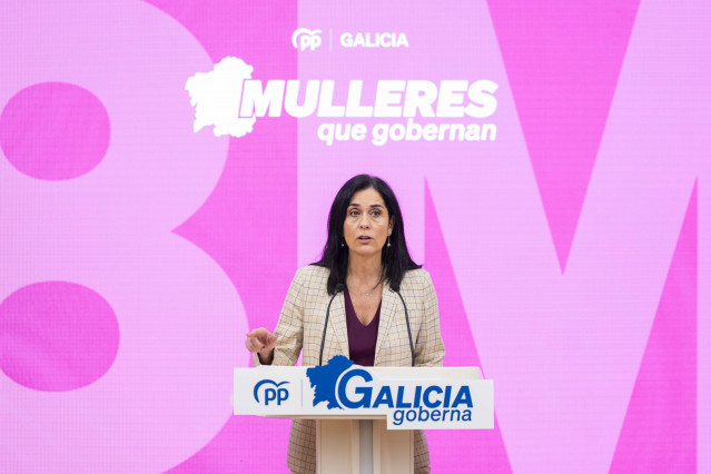 La secretaria general del PPdeG, Paula Prado, en rueda de prensa.