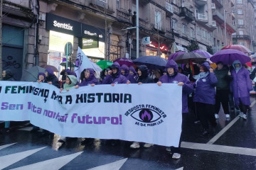 Manifestación con motivo del 8M convocada en Vigo por Resposta Feminista, a 8 de marzo de 2025.