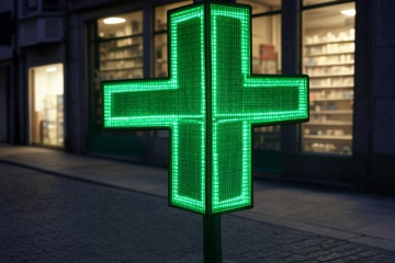 Cruz de una farmacia en una imagen creada con IA Grok