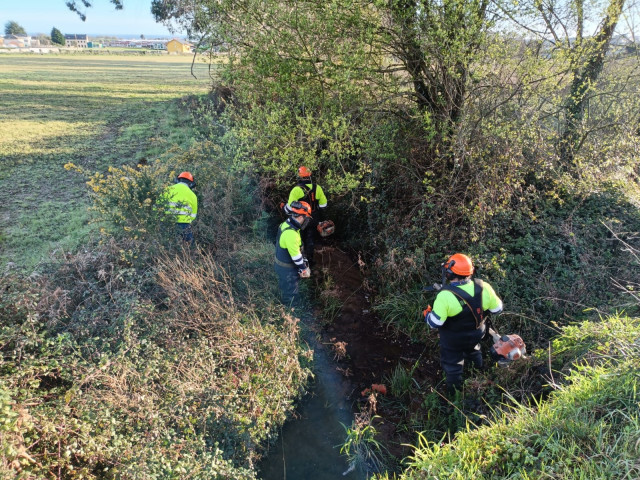 Trabajos de conservación en varios arroyos de Ribadeo (Lugo).