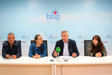 El portavoz del BNG en Ourense, Luís Seara, en rueda de prensa este viernes.