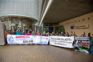 Archivo - La eurodiputada del BNG, Ana Miranda, en una concentración contra Altri.