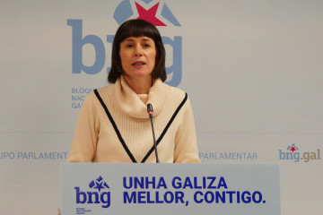 La portavoz nacional del BNG, Ana Pontón, en rueda de prensa