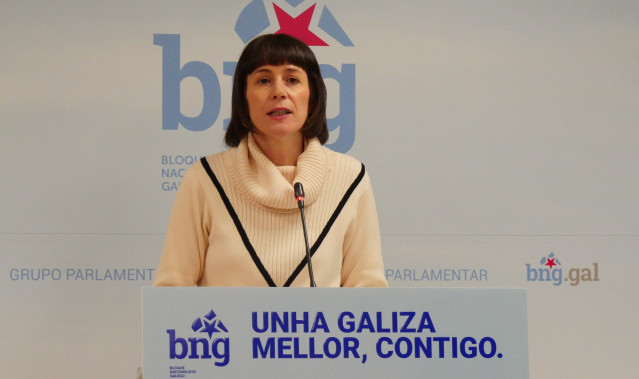 La portavoz nacional del BNG, Ana Pontón, en rueda de prensa