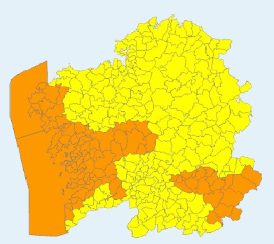 Alertas de Meteogalicia para el jueves