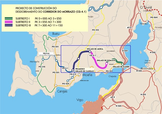 ​Pecha ao tráfico ata decembro un tramo do Corredor do Morrazo